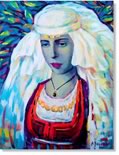 albanian painting portret for a north albanian girl